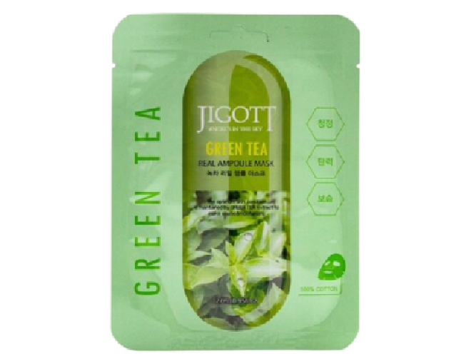 Jigott Masque en tissu visage à l'extrait de thé vert