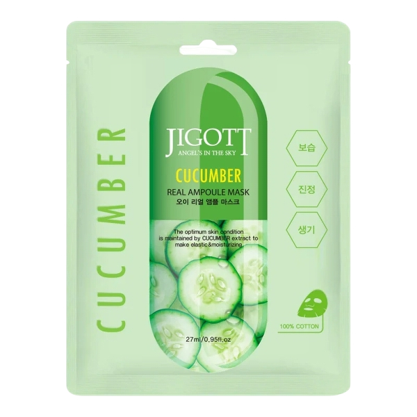 Jigott Masque tissu à l'extrait de concombre pour visage